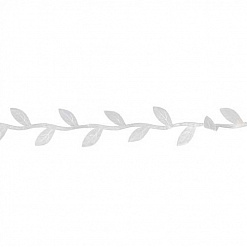 Лента атласная фигурная "Листья белые", ширина 2,5 см, длина 2,5 м