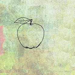 Штамп "Яблоко", 3,5х3,5 см (Креатив)