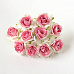 Букет кудрявых роз "Белый с розовой серединкой", 2 см, 10 шт (Craft)
