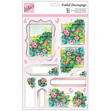 Аппликация бумажная вырубная А4 "Цветочный сад" (DoCrafts)