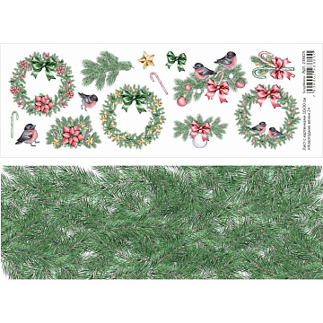 Лист с картинками 10х30 см "Новогодние венки 2" (ScrapMania)