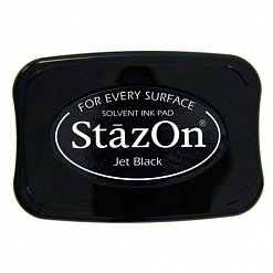 Подушечка чернильная универсальная StazOn, размер 96х67 мм, цвет реактивный черный