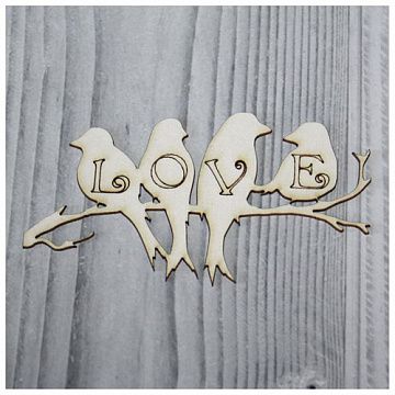 Украшение из чипборда "Птички на ветке. Love" (GoldenHands)