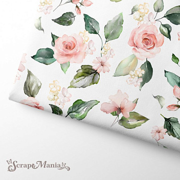 Отрез ткани 75х50 см "Мечты невесты. Бутоны" (ScrapMania)