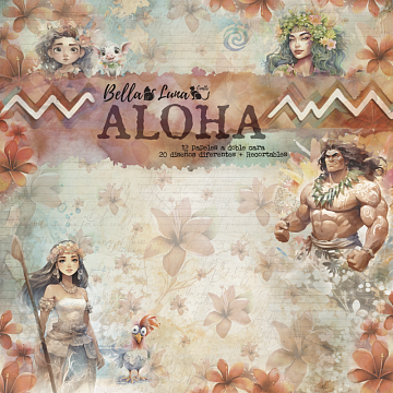 Набор бумаги 30х30 см "Aloha", 12 листов (BellaLuna)