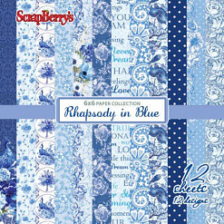 Набор бумаги 15х15 см "Rhapsody in Blue. Ноктюрн в голубых тонах", 12 листов (ScrapBerry's)