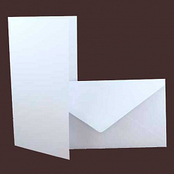 Заготовка для открытки 10,5х21 см "Длинная белая" с конвертом (DoCrafts)