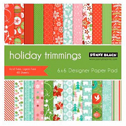 Набор бумаги 15х15 см "Holiday Trimmings", 48 листов (Penny Black)