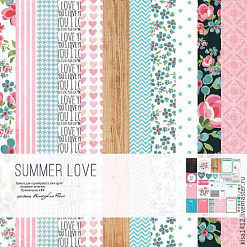 Набор бумаги 30х30 см "Summer love", 12 листов (Каралики)