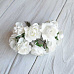 Букетик бумажных цветов "Роза дикая", цвет белоснежный, 12 шт (Impresse)