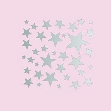 Термотрансферная наклейка "Звезды острые. Серебряные глянцевые", 8х8 см (Scrapmama)