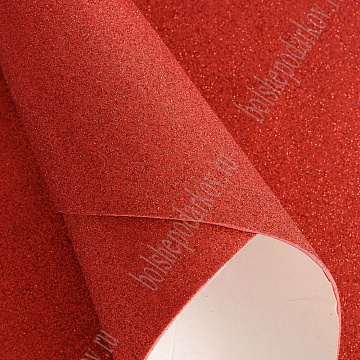 Лист фоамирана А4 с глиттером "Красный", на клеевой основе, 2 мм
