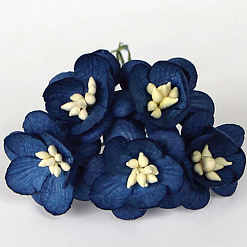 Букет цветов вишни "Темно-синий", 2 см, 5 шт (Craft)