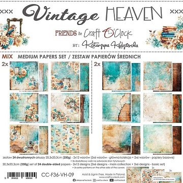 Набор бумаги 15х15 см "Vintage heaven", 24 листа (CraftO'clock)