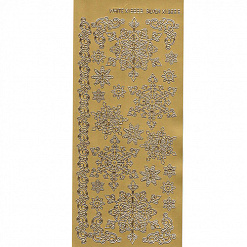 Контурные наклейки "Снежинки-стрелочки", лист 10x24,5 см, цвет золото