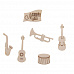 Набор деревянных украшений "Музыкальные инструменты" (АртУзор)