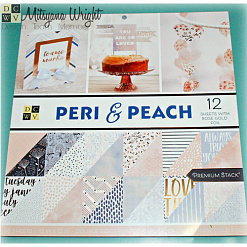 Набор бумаги с фольгированием 30х30 см "Peri&Peach", 36 листов (DCWV)