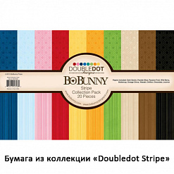 Бумага "Doubledot Stripe. Blueberry" (BoBunny)