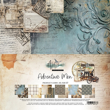 Набор бумаги 30х30 см "Adventure Men", 6 листов (Alchemy of Art)