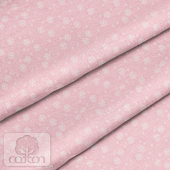 Отрез ткани 79х50 см "Снежинки розовые" (Cotton)