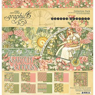 Набор бумаги 30х30 см с наклейками "Garden goddess", 16 листов (Graphic 45)