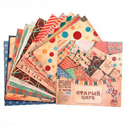 Набор бумаги 14,5х14,5 см "Старый цирк", 12 листов (АртУзор)