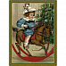 Тканевая карточка мини "В лучших традициях Рождества. Мальчик на лошадке" (ScrapMania)