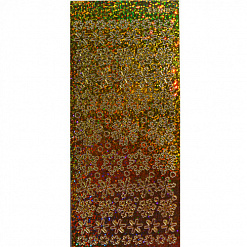 Контурные наклейки "Бриллиантовые снежинки", лист 10x24,5 см, цвет золото