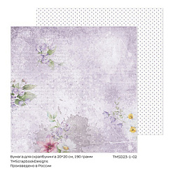 Бумага 20х20 см "Цветочная ферма. Фиолетовый горох" (ScrapbookDesigns)