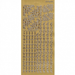 Контурные наклейки "Уголки и бордюры", цвет золото (JEJE)