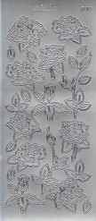 Контурные наклейки "Разные розы", цвет серебро (JEJE)