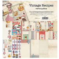 Набор бумаги 30х30 см "Vintage recipes", 12 листов (Memory-place)