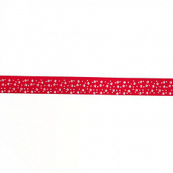 Лента репсовая "Мелкие цветы. Красная", ширина 12 мм, длина 90 см (Magic Hobby)