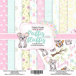 Набор бумаги 30х30 см "Puffy Fluffy Girl", 10 листов (Фабрика Декору)