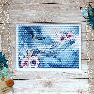 Тканевая карточка "Море, я скучала. Кит" (ScrapMania)