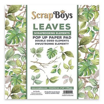 Набор бумаги 15х15 см "Leaves", 24 листа (ScrapBoys)