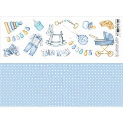 Лист с картинками 10х30 см "Детские игрушки. Мальчик" (ScrapMania)