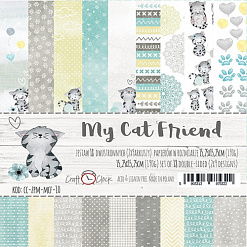 Набор бумаги 15х15 см "My cat friend", 18 листов (CraftO'clock)