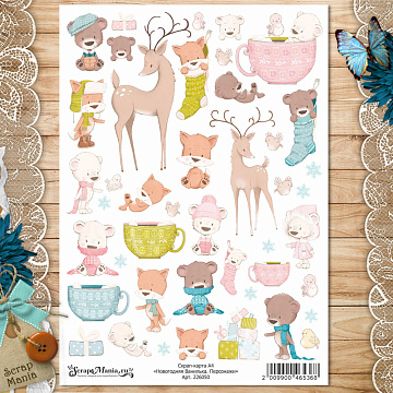 Скрап-карта А4 "Новогодняя Ванилька. Персонажи" (ScrapMania)