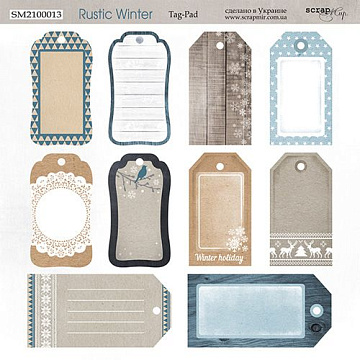 Бумага 20х20 см "Rustic winter. Tag-Pad" (Скрапмир)