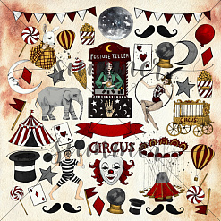 Бумага "Circus. Circus elements" (Summer Studio)