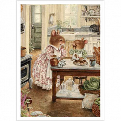 Тканевая карточка "Кроличья семья. Бабушкины сладости" (ScrapMania)