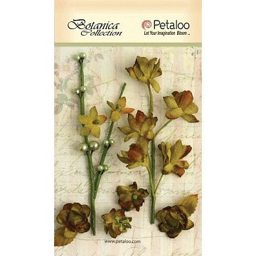 Набор цветочков на веточке "Зеленый мох" (Petaloo)