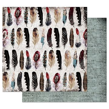 Бумага с фольгированием "Midnight Garden. Feather collector" (Prima Marketing)