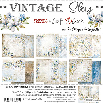 Набор бумаги 20х20 см "Vintage sky", 24 листа (CraftO'clock)
