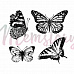 Штамп "Бабочки", 5х3,5 см (Memstory)