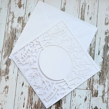 Заготовка для открытки 20х20 см "Счастливого Рождества" с конвертом, 1 шт (DoCrafts)