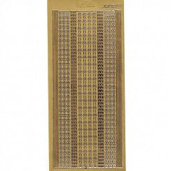 Контурные наклейки "Фантазийные линии", лист 10x24,5 см, цвет золото