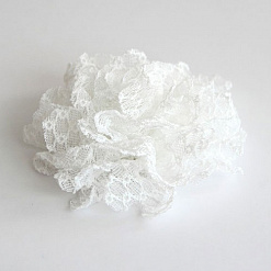 Цветок из кружевной ткани "Белый" (Craft)