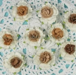Набор объемных цветов "Бело-коричневые розы" (Prima Marketing)